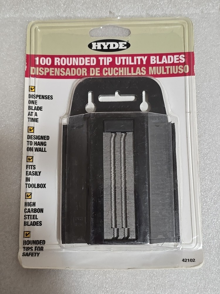 Hyde #42102 100 Rounded Tip Utility Blades