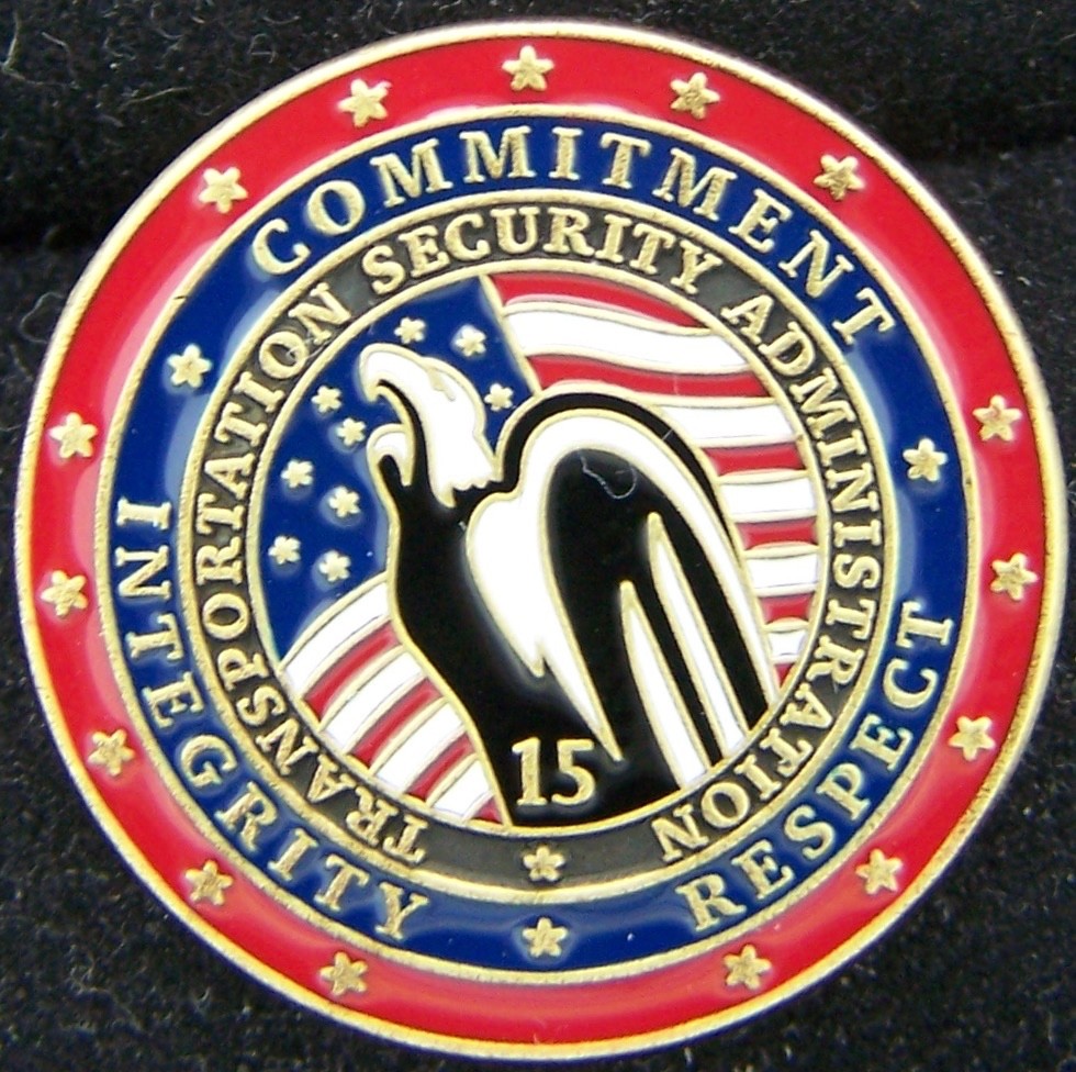 TSA 15 Year Pin Transportation Security Administration Lapel Pin