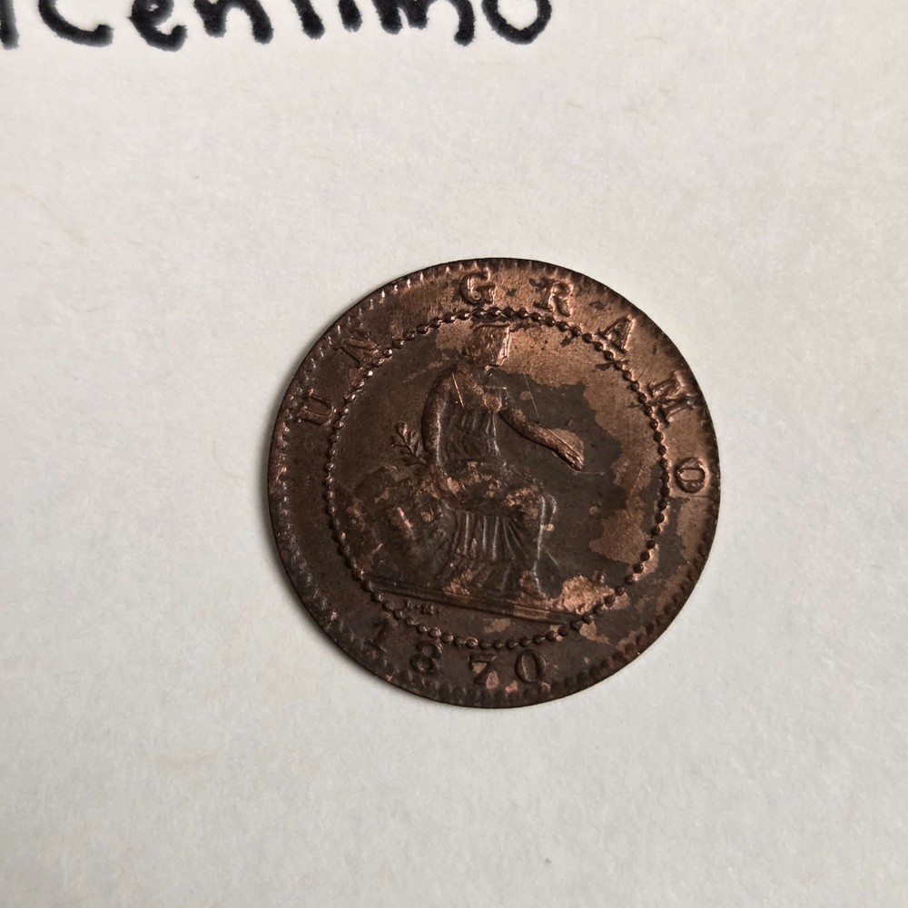 1870 Spain 1 Centimo #2