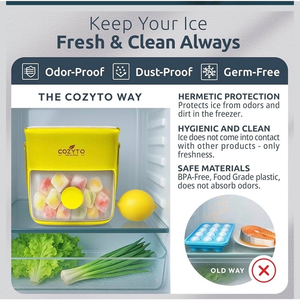 CubeGo Ice Cube Tray with Lid & Bin 48 Cubes One Press Release New