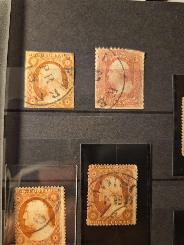 George washington 3 Cent BoB Group, Used N One MNH.