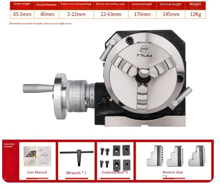 Indexing Plate Rotary Table Indexing Head Vertical/Horizontal Dual-Use
