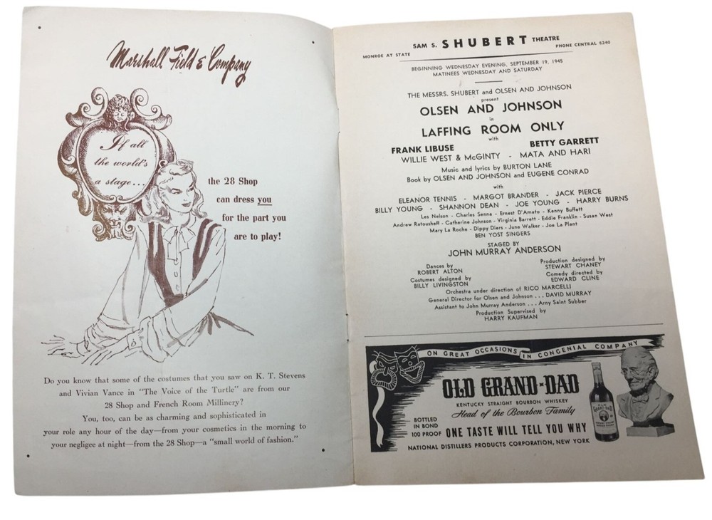 ''CHICAGO STAGEBILL'' EVENT PROGRAM/BOOKLET