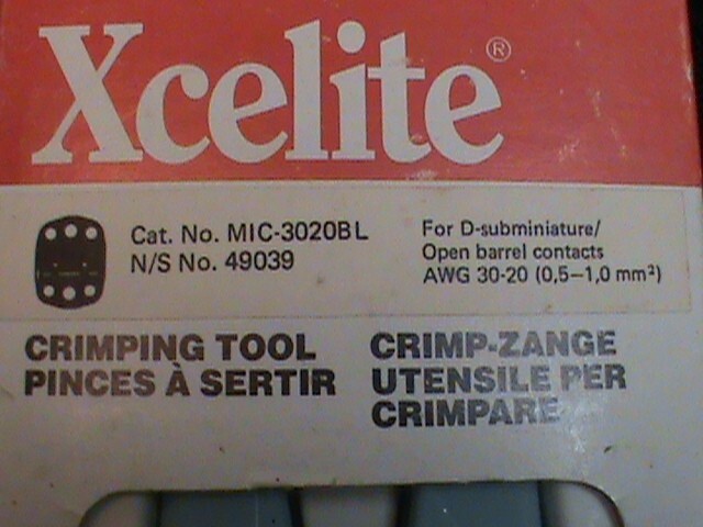 XCELITE COOPER TOOLS Crimper MIC-3020BL D-Sub Open Barrel Crimping Tool Sweden