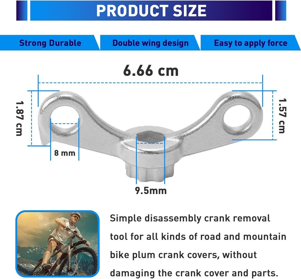 KOTESLLOE Crank Adjusting Cap Tool, Bike Removal Tool for Silver