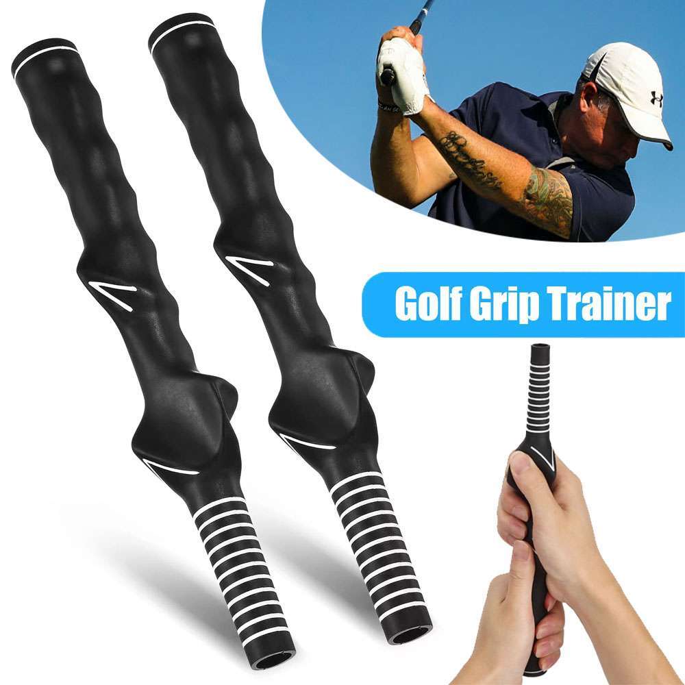 2Pcs Right-Hand Golf Swing Training Grip Standard Teaching Aid Warm Up Trainer