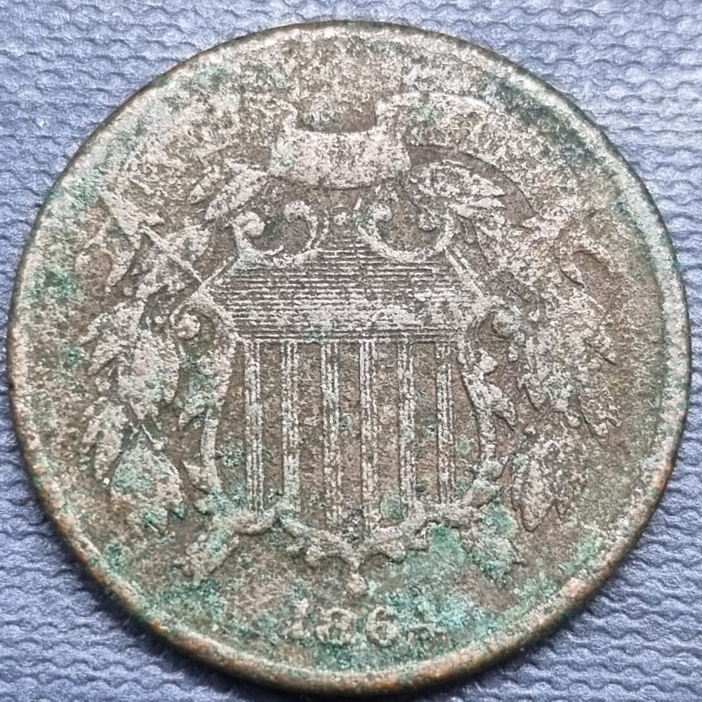 1864 Two Cent Piece 2c Better Grade XF Details #83949