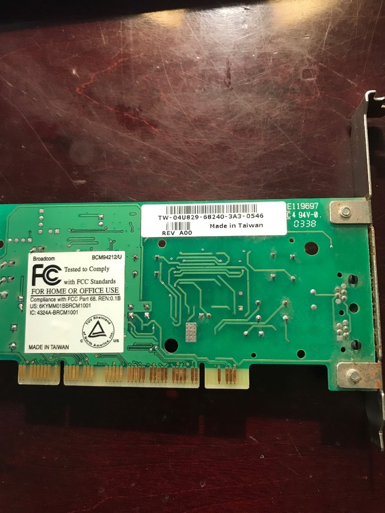 Dell Fax Modem Adapter Card BCM94212/U