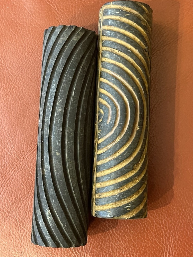 2 Vintage Wood grain Finish Rollers 5 Inches
