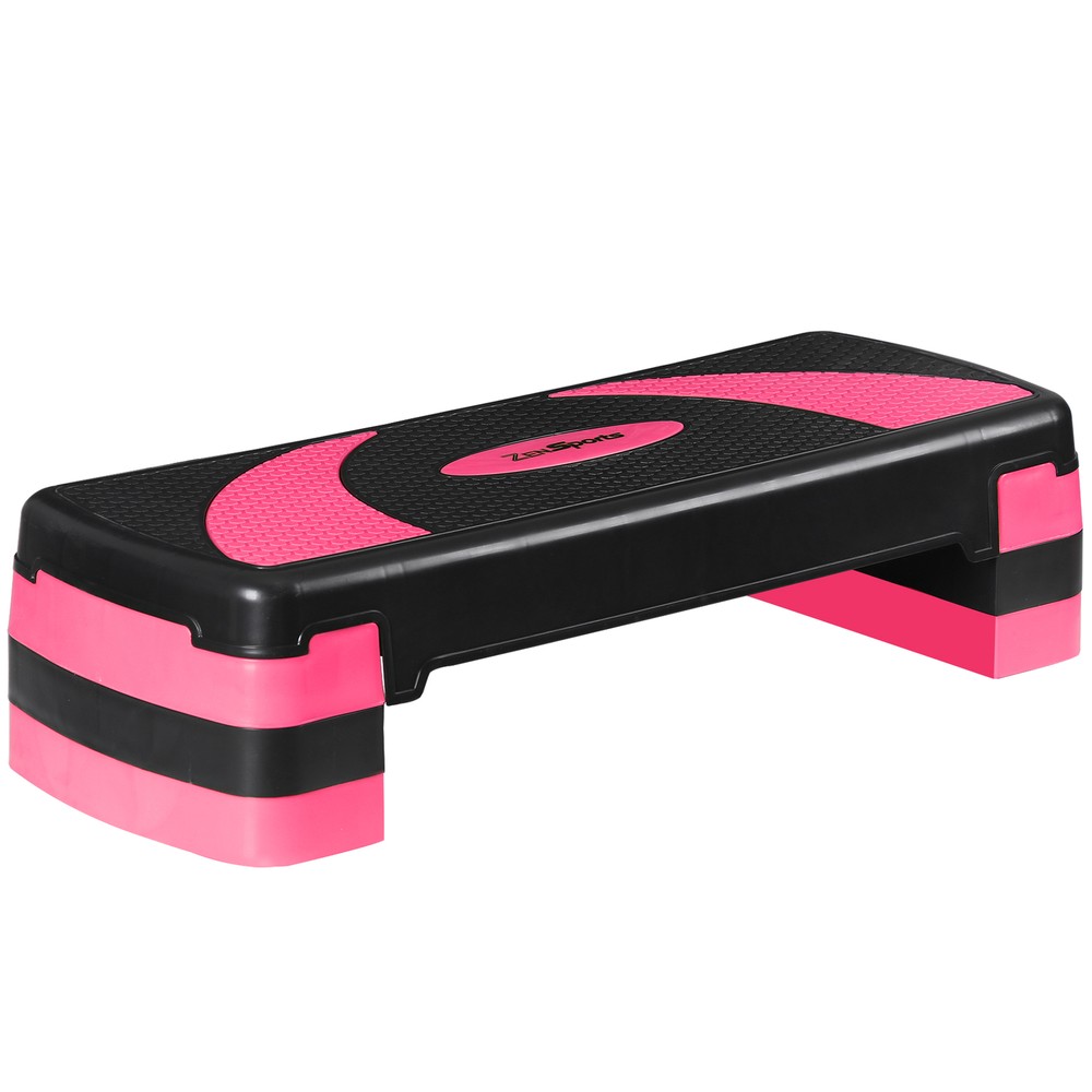 31 Inch Exercise Step Platform Adjust Aerobic Step Platform Workout Stepper Pink
