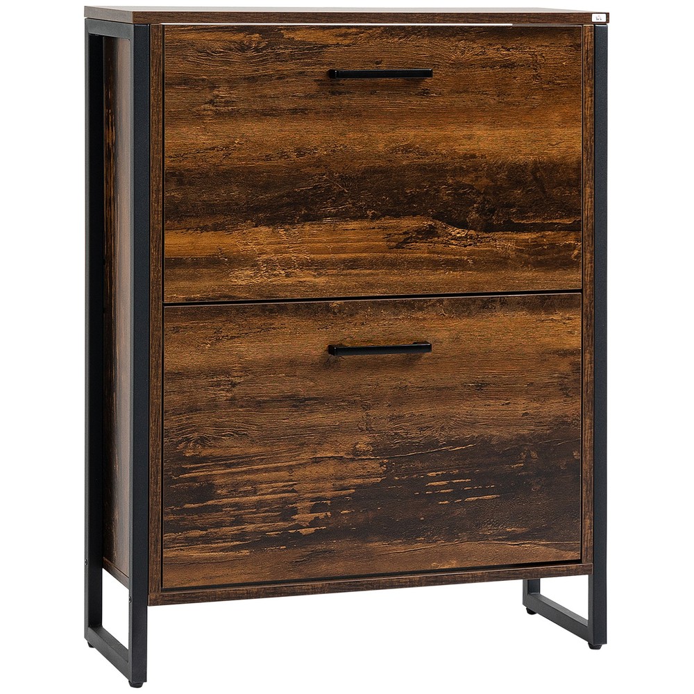 Shoe Storage Cabinet Rustic Brown