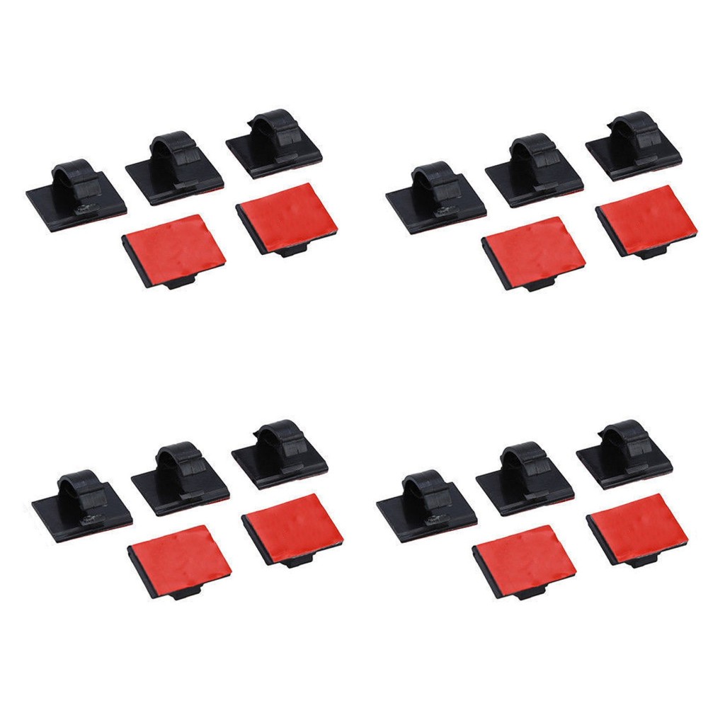 20 Pack Self-Adhesive Wire Tie Cable Clamp Clip Holder For Car Dash Camera A