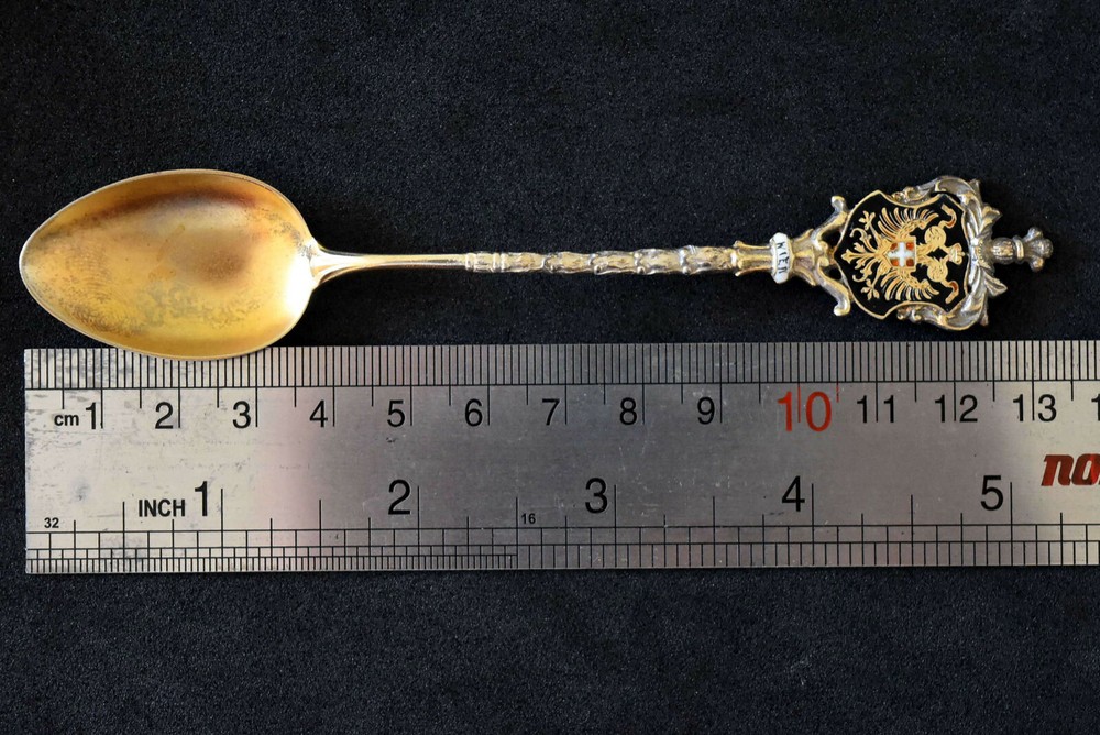 Antique 800 Silver Enameled Wien Souvenir Spoon