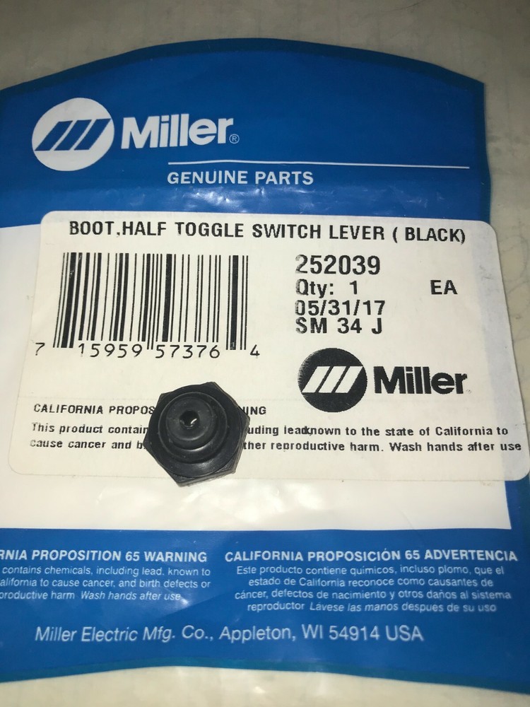 Miller 252039 Boot, Half Toggle Switch Lever (Black)