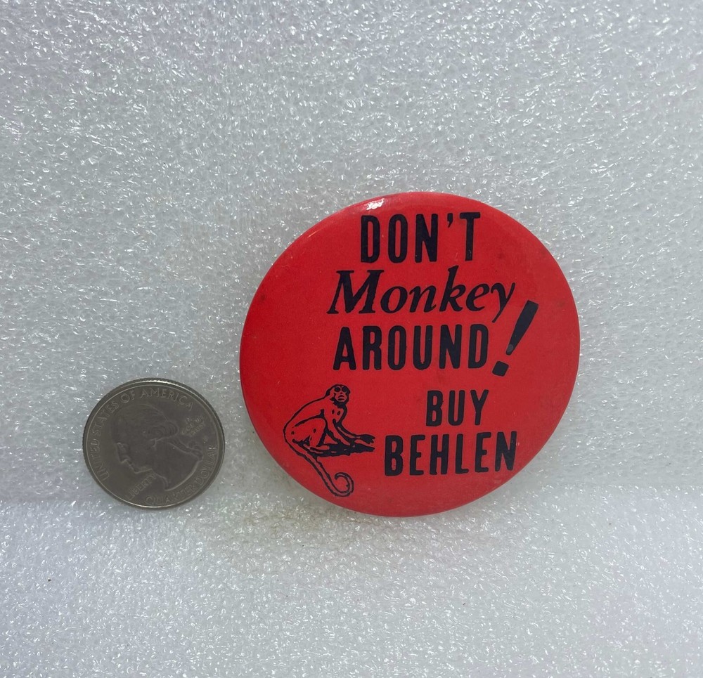 Don't Monkey Around! Buy Behlen Button Pin