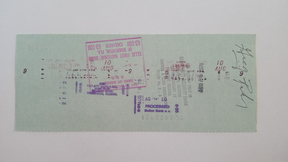 Greg Rahn: 1978 Pittsburgh Pirates Expense Check