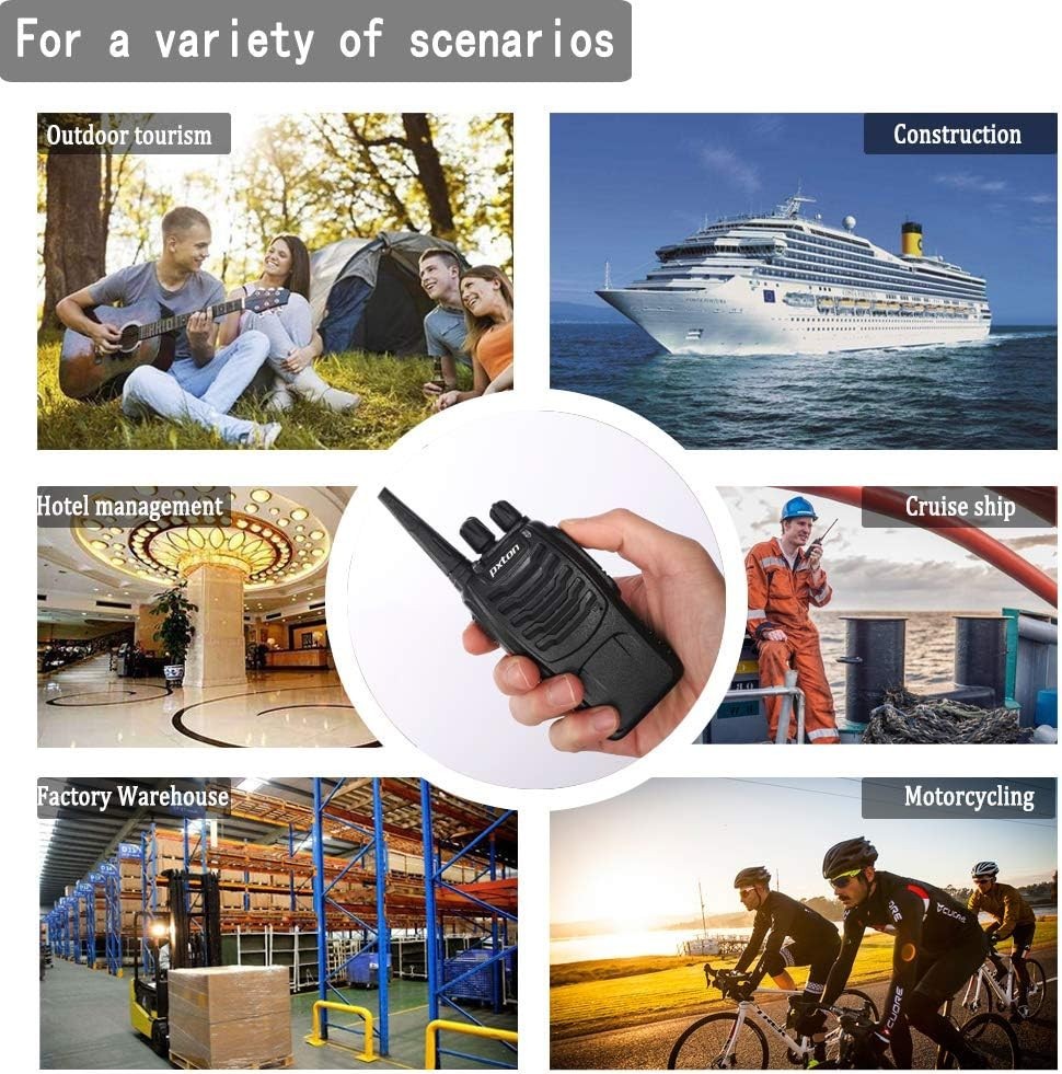 Rechargeable Walkie Talkies with Earpieces (2 Pack)
