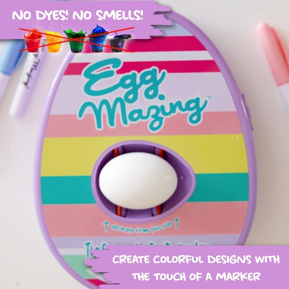 Eggmazing Egg Decorator Kit - Easter Egg Decorating Spinner with 8 Colorful