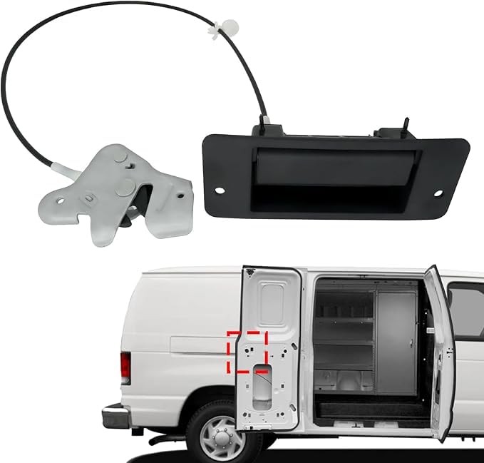 Power Door Lock Actuator w/Handle & Cable Fits for 1992-2009 Ford E150 E250