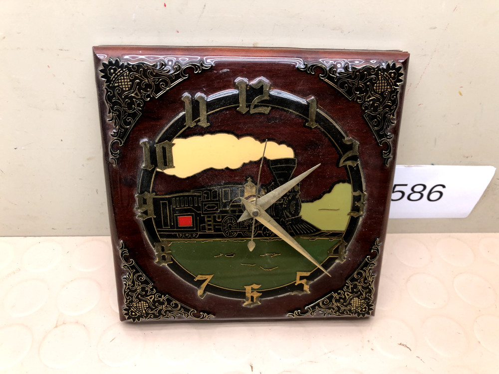Vintage Train Wood Wall Clock