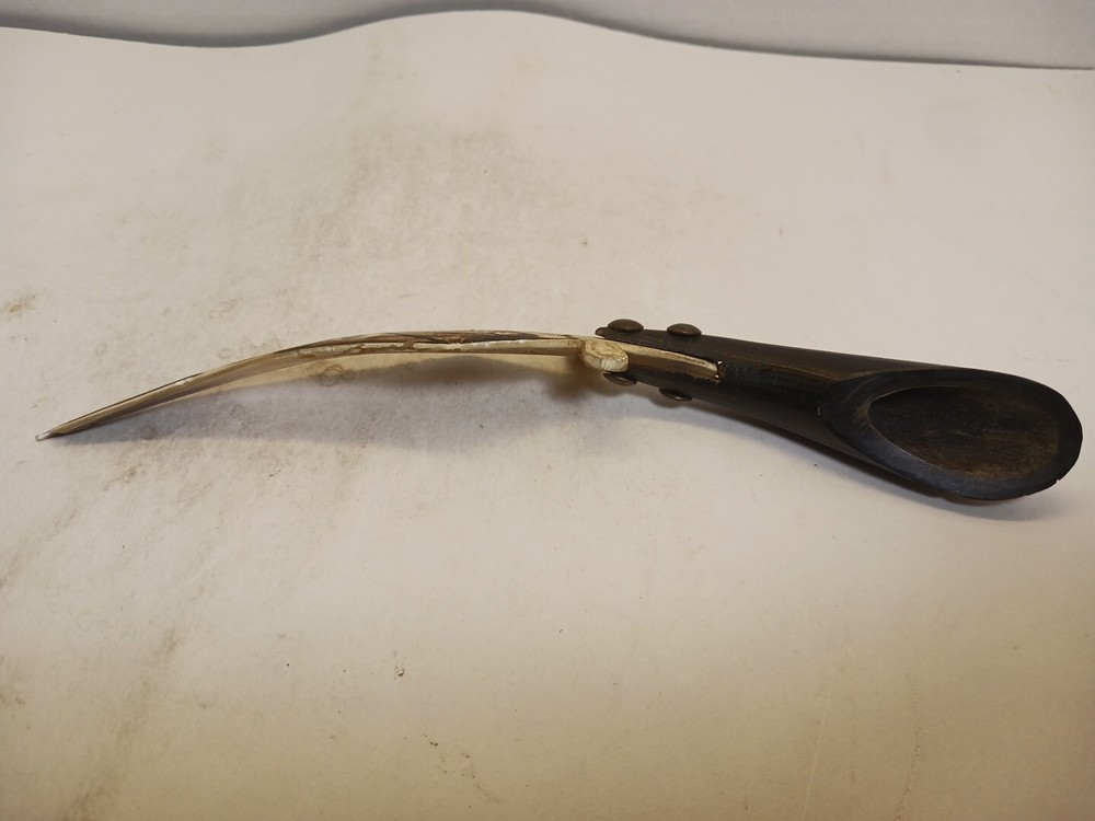 Vintage Bone Knife With Horn Handle