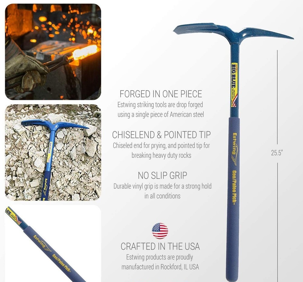 Fossil Rock Hunting Striking Tool Geological Pick Rock Hound Root Remove Digging