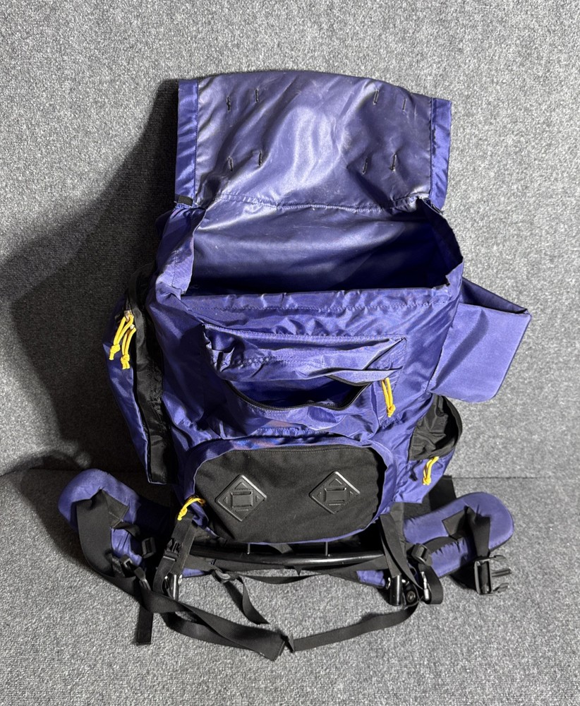 Rokk Bristlecone External Frame Hiking Backpack Blue Trail Camping Pack