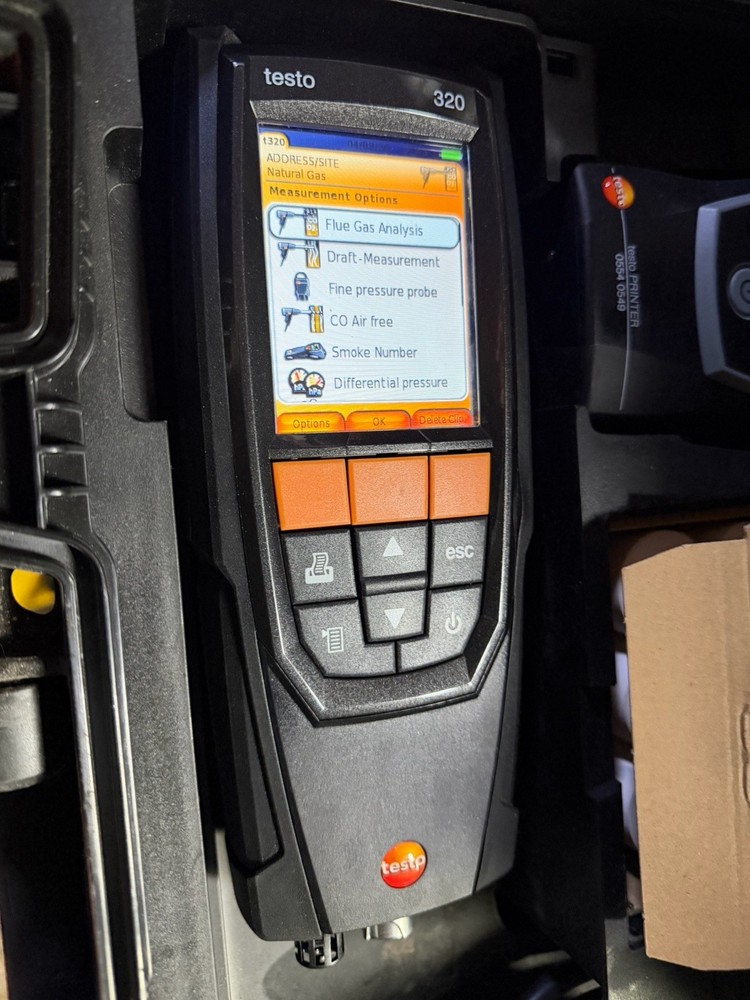 TESTO 320 FLUE GAS ANALYZER KIT COMPLETE WITH PRINTER