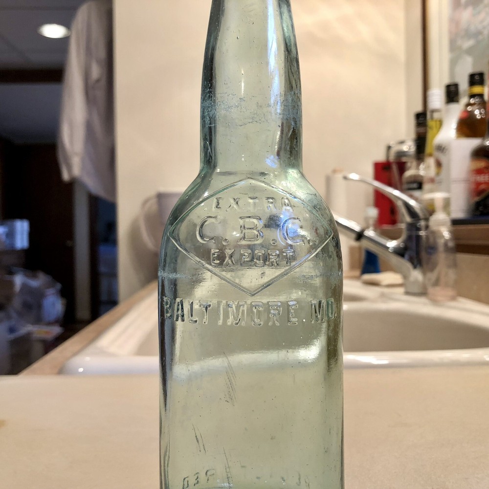 Pre-Pro Beer Bottle C B C (Chesapeake Brewing Co) Extra Export Baltimore MD Aqua