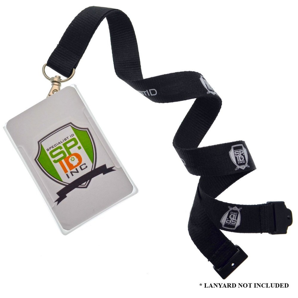 Lightweight Plastic Badge Holder for Multiple ID Badges - Vertical or Horizontal