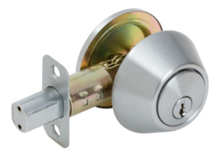 (2 Pack) Shield Security Single Cylinder Deadbolt Satin Chrome Grade 3