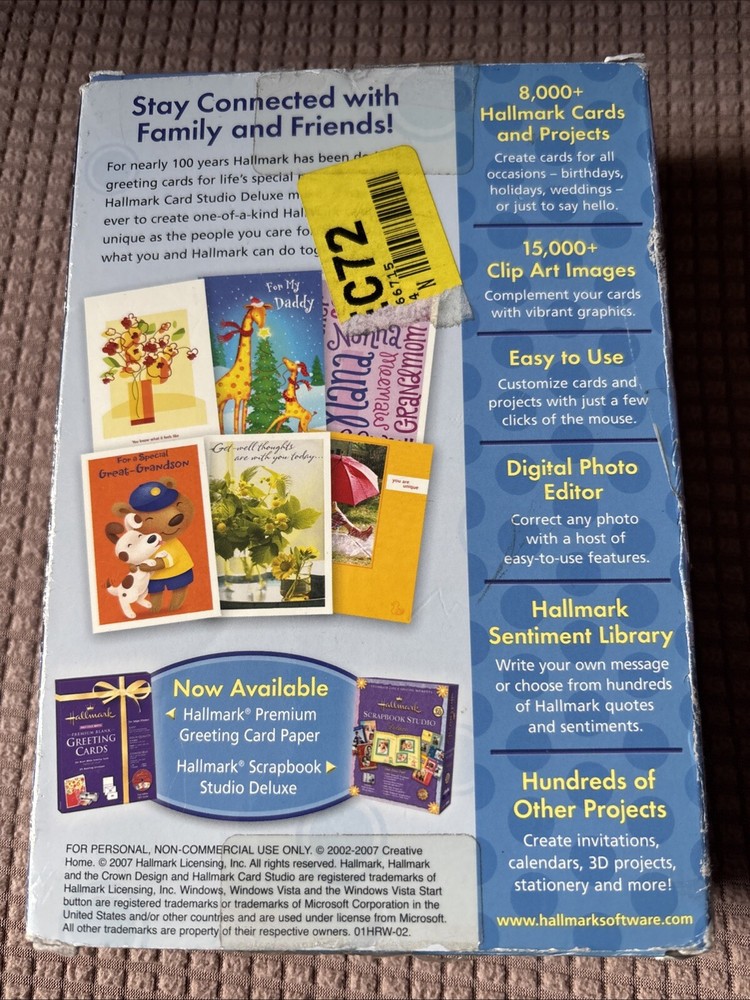 Hallmark Card Studio 2008 Deluxe Greeting Computer Software Windows CD