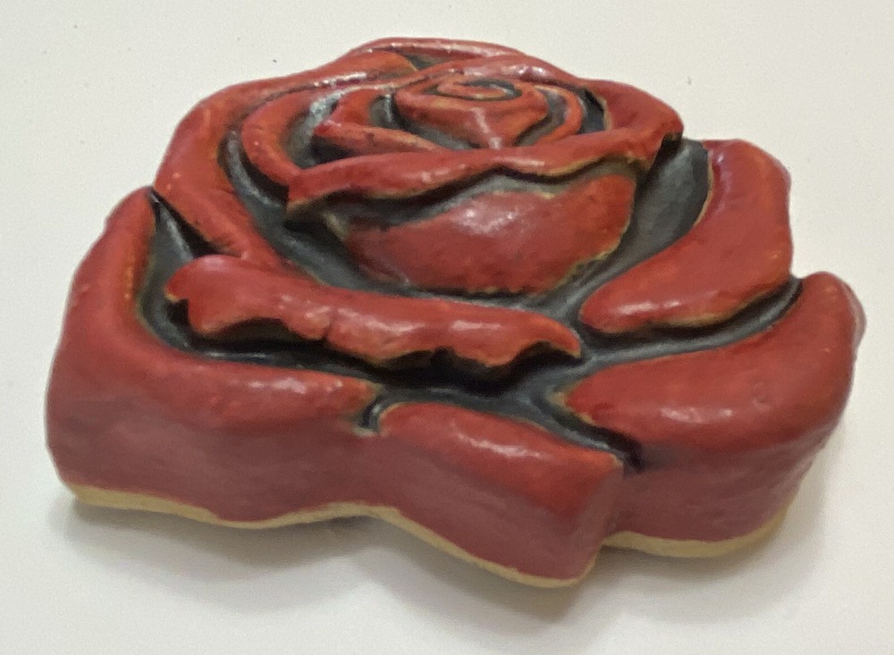 Rose Stoneware Art by Gretchen Kramp