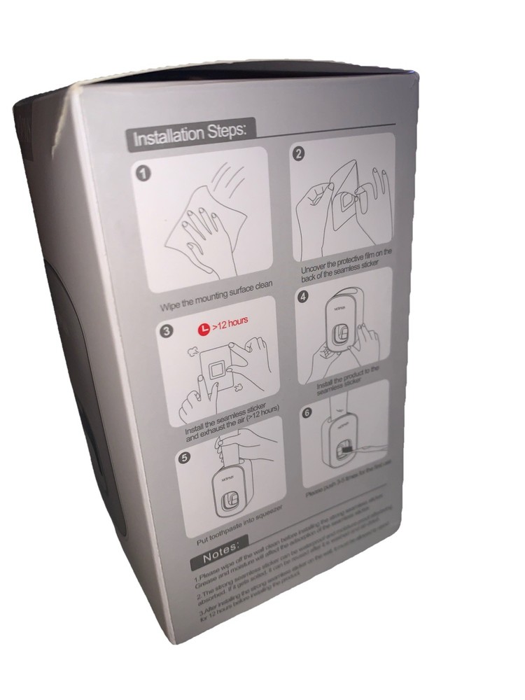 MOPMS Toothpaste Dispenser Wall Mounted for Bathroom Automatic Gray