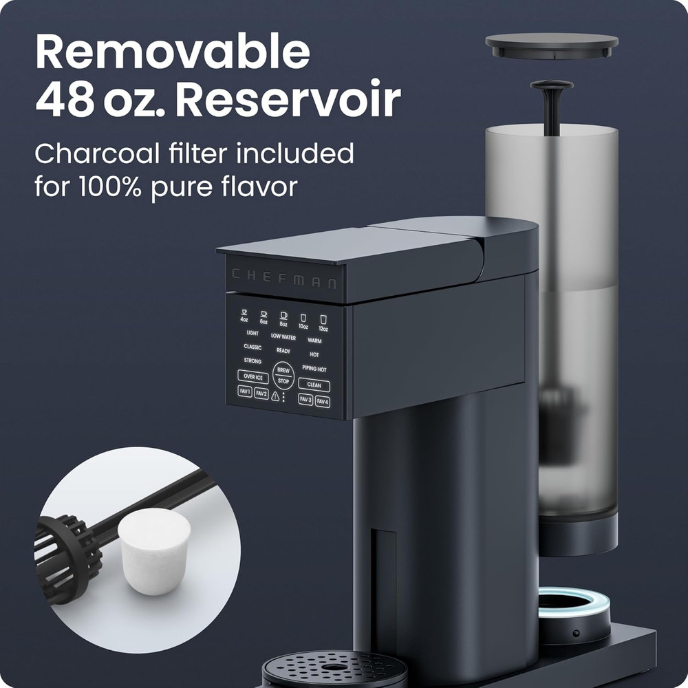 Caffeinator Single Serve Coffee Maker, Brew Kcups & Grounds, Drip Coffee Machine