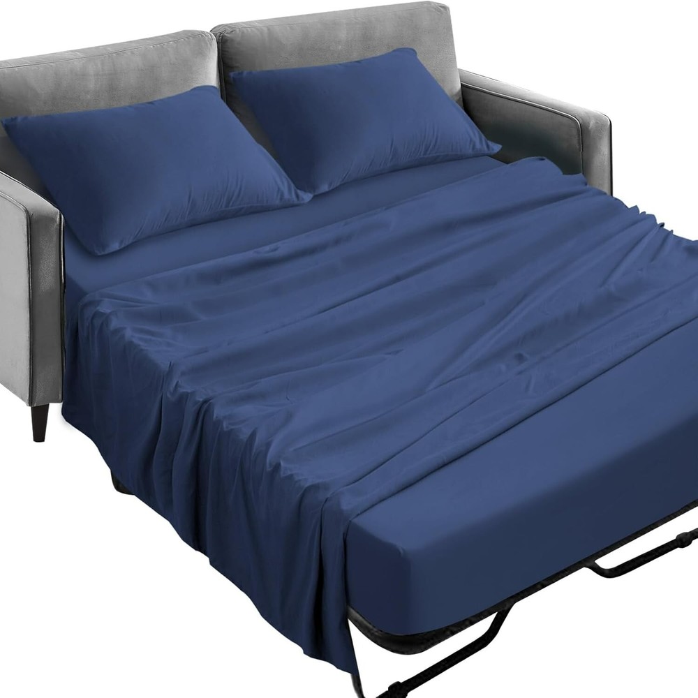 Sleeper Sofa Queen Sheets Set 4 Piece Extra Soft Bed Sheets Set 8" Deep Pocket