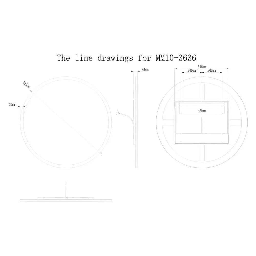 DIAFOTIZO LED LIGHTED BATHROOM VANITY ROUND MIRROR - 36 x 36
