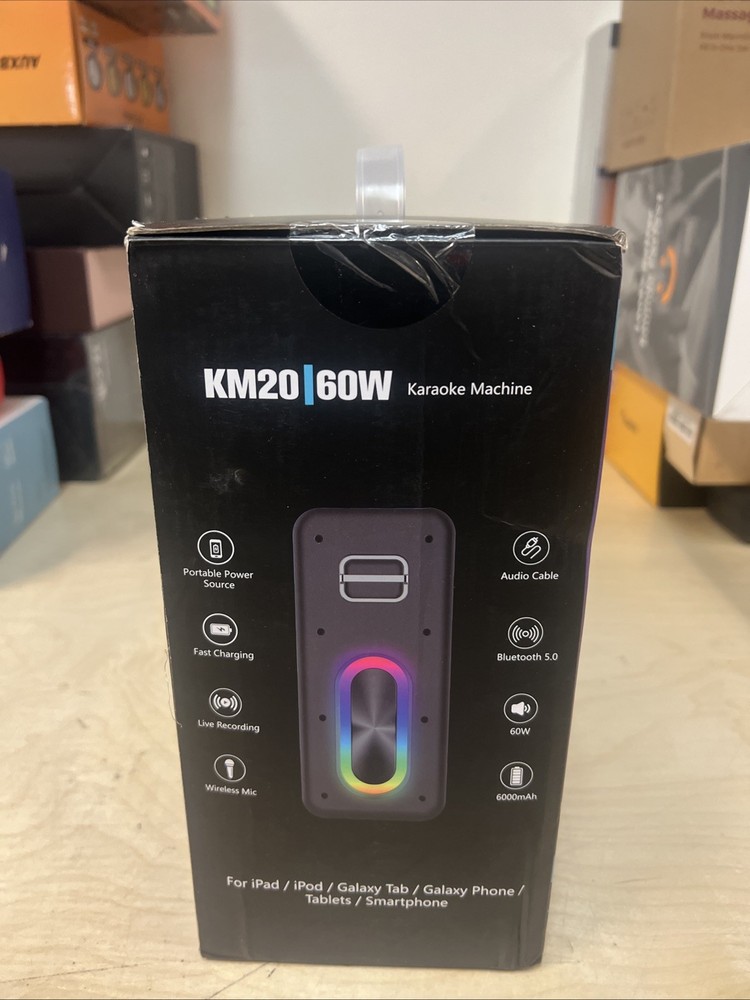 Karaoke Machine KM20 bluetooth speaker with 2 microphones