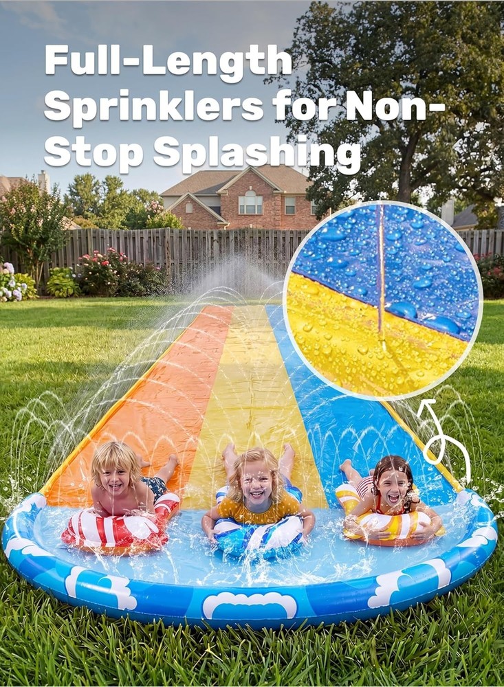 Triple Slide with Middle Sprinklers