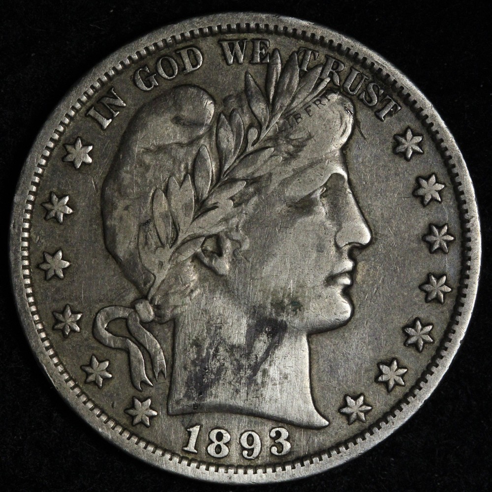 1893 Barber Silver Half Dollar XF E308 GKMM