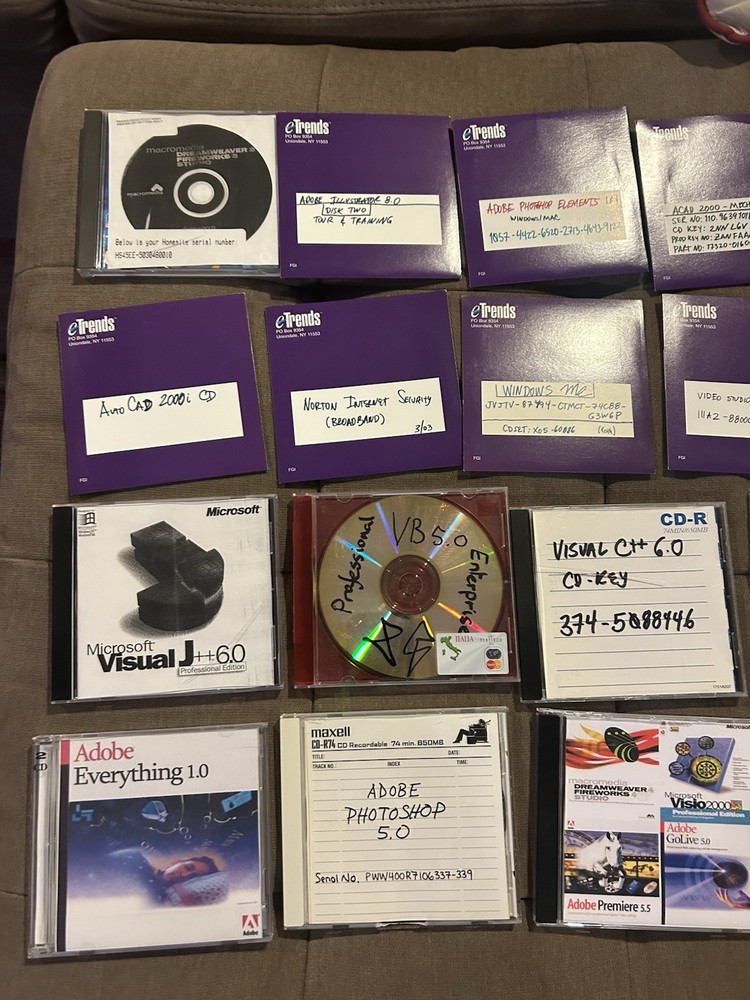 Backup Software Cd-rs Microsoft Macromedia Adobe