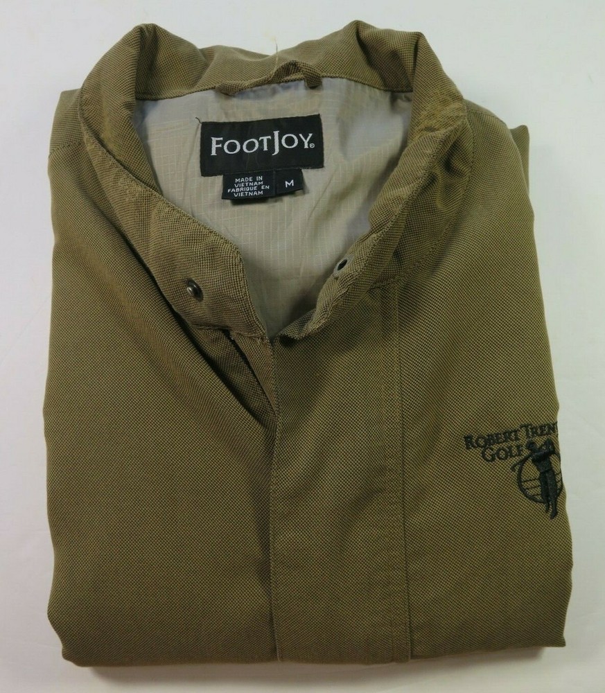 FootJoy Golf Men Rayon Blend Solid Brown Pullover Polo Windbreaker Jacket Medium