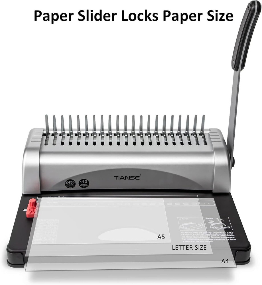 Binding Machine 21holes 450 Sheets Comb Binding Machines With Starter Kit 100 Pc
