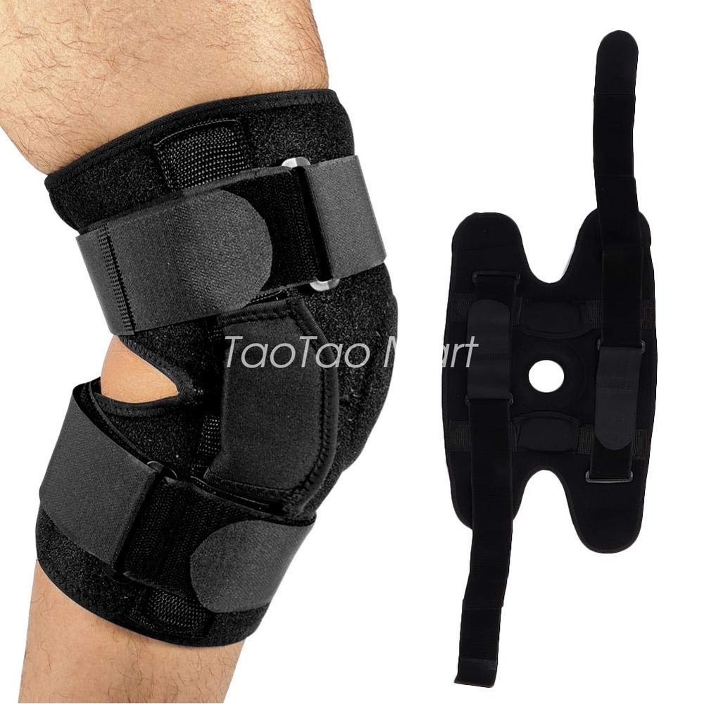Hinged Knee Brace Compression Sleeve Joint Support Open Patella Stabilizer Wrap