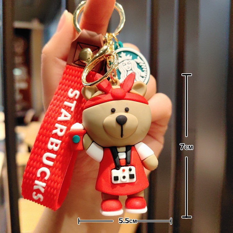 Starbucks Bearista Bear Red Keychain W/Camera