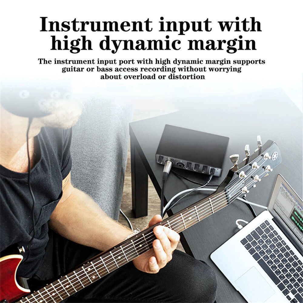 USB Audio Interface Professional Sound Card for Studio Singing Recording