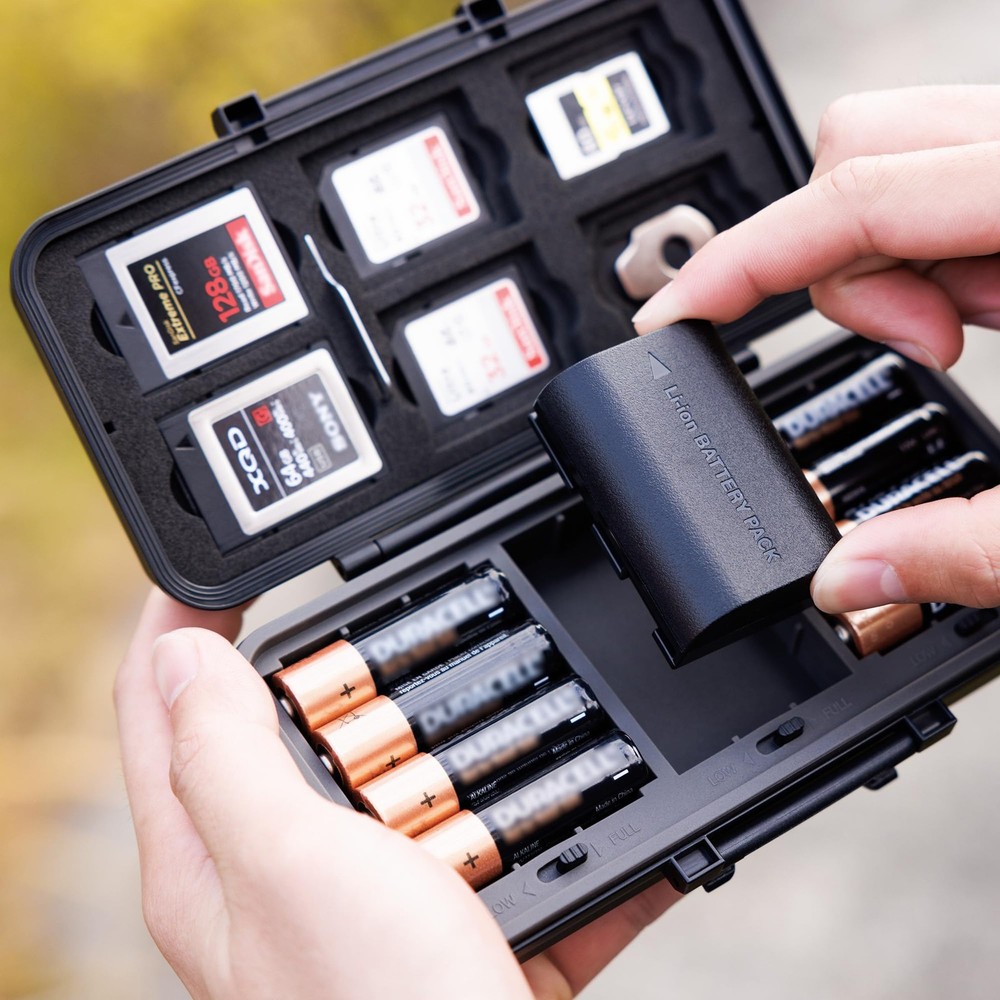 Multi-Function Camera Battery Memory Card Storage Case for 6 SD Card,6 CFexpr