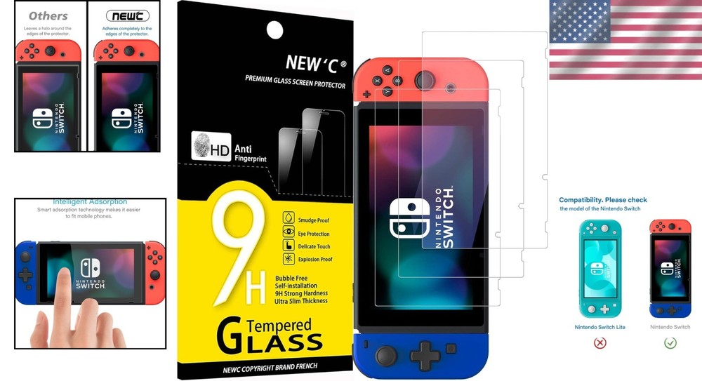 3 Pack Nintendo Switch Screen Protector Ultra Resistant