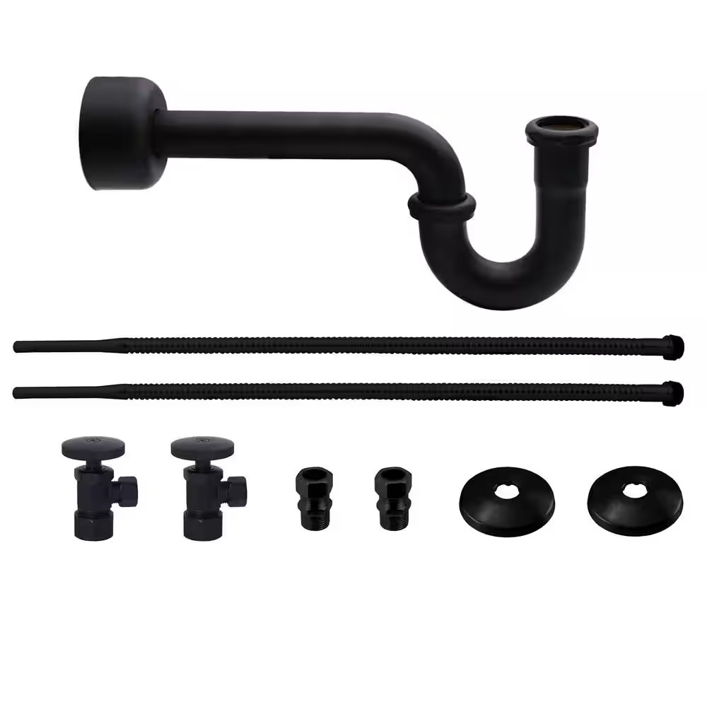 Standard Pedestal Lavatory Supply Kit Matte Black