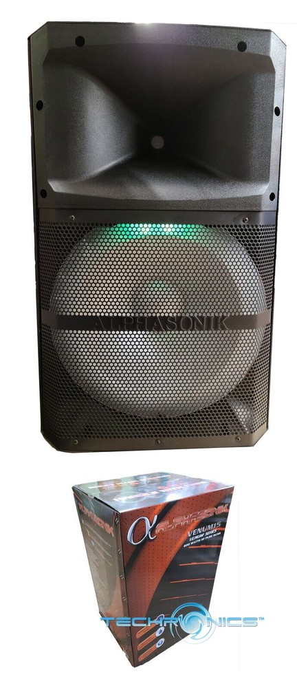 ALPHASONIK 15" 1200W 8 OHM DJ SYSTEM BLUETOOTH USB SD AUX ANDROID IPHONE VENUM15